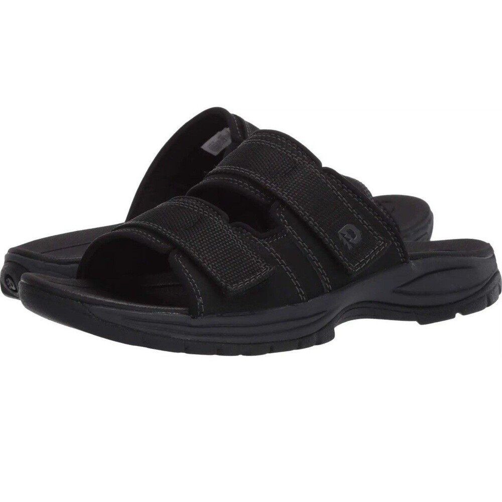 Men’s 14 Black Dunham Newport Slides Sandals Shoes - Water Friendly Hook & Loop